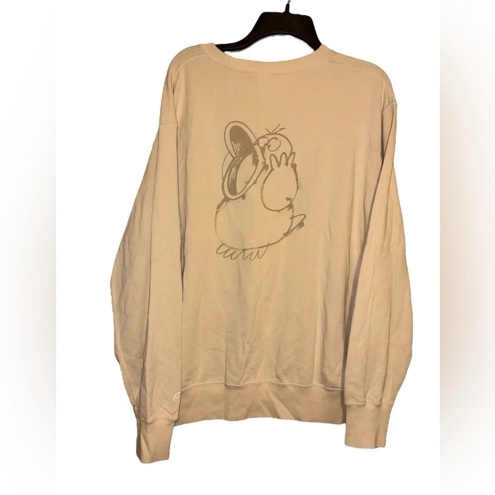 Uniqlo Pokemon x James Jarvis UT Tan My Memory Fails Me Sweater Psyduck Sz L - Picture 3 of 6